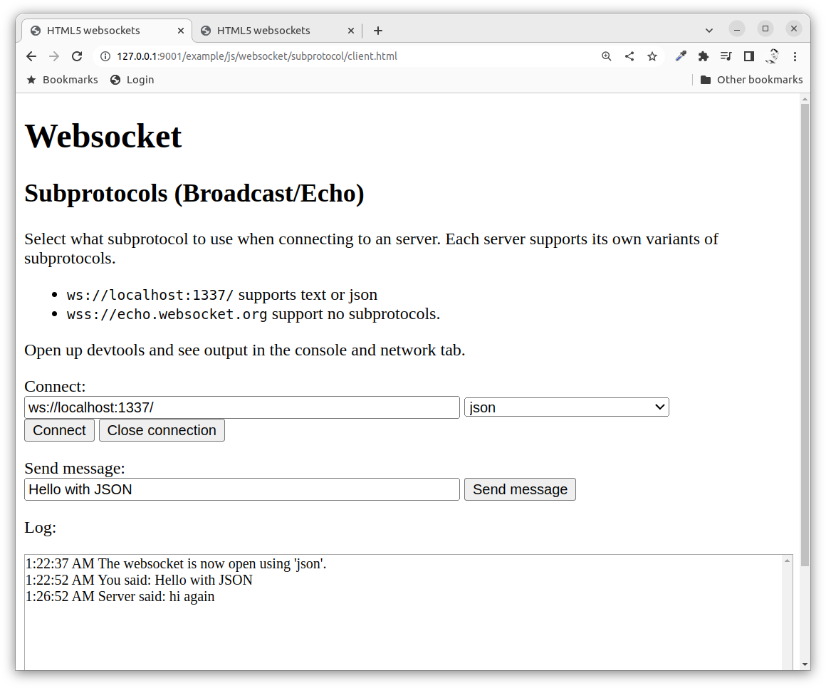 Websocket API