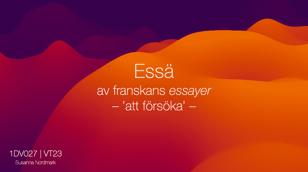 Länk till intro Essä